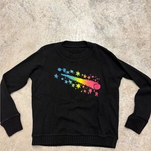 The Elder Statesman‎ Black and Red Crewneck Sweater